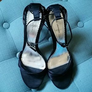 Chinese Laundry black satin heels
